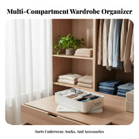 3 Pieces Compartmented Underwear Organizer Set Space-Saving for Students, Adults