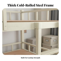 Dormitory Bed Strong Load Bearing Metal Bunk Bed Stable Structure Bedroom Furniture for Employees, Students, Dorm Room Quarters, Small Areas