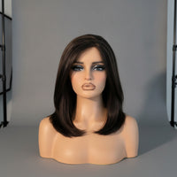 Mannequin Head Bust Realistic Mannequin Head with Hair Skin-Tone for Salons, Shop Displays