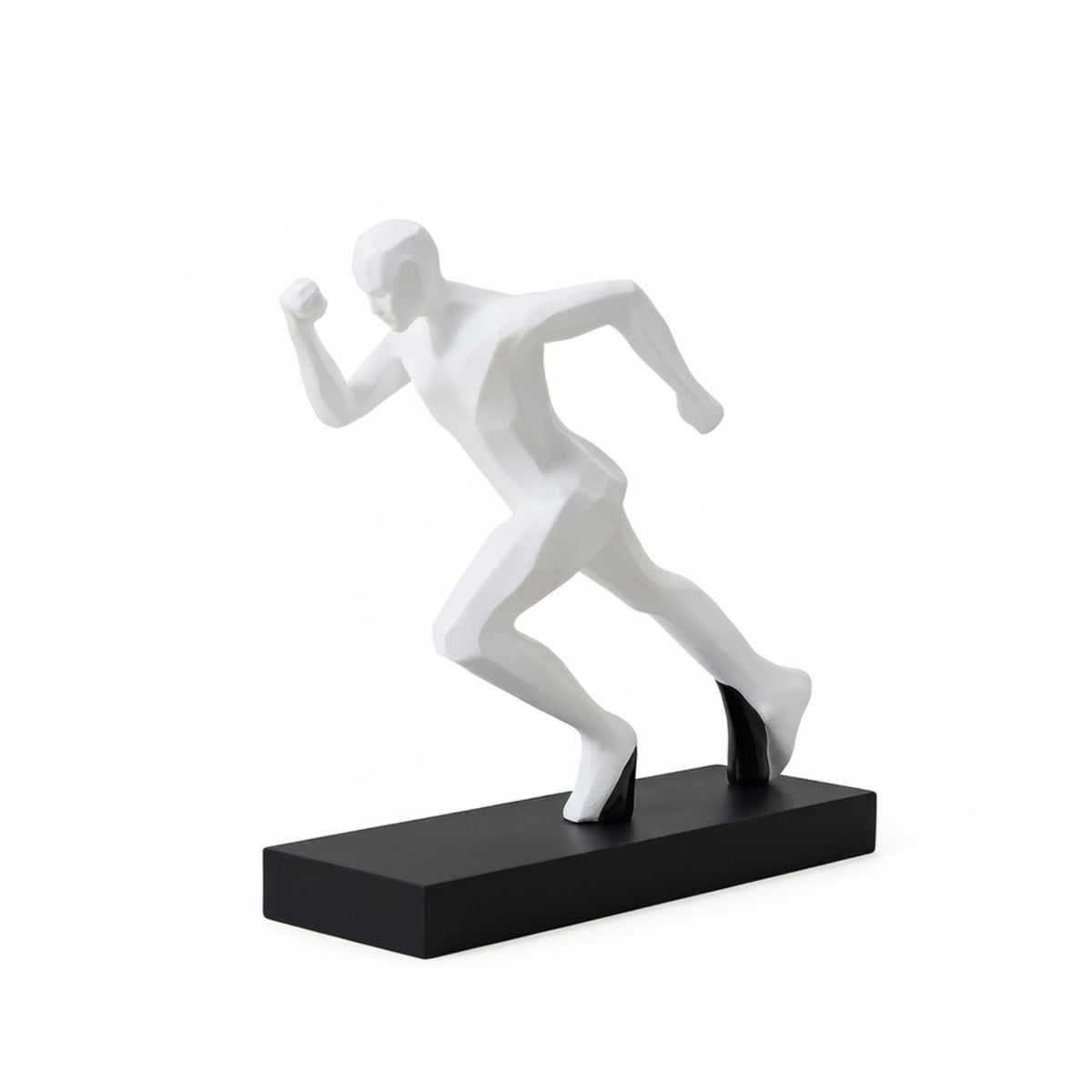 Running Figurine Abstract Running Figure Faceted for Living Room, Art Collectors