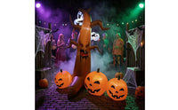 Outdoor Halloween Inflatable Tree Lighted Inflatable Tree with Pumpkins Scary Yard Decoration Waterproof for Lawn