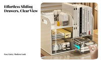 Multi-Compartment Book and Pen Holder Large Capacity for Study Room, Students