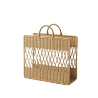 Magazine Basket with Handle Portable Wicker Storage Basket Sturdy Organizer for Living Room