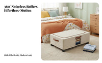 Rolling Under-Bed Box foldable Under-Bed Rolling container Large Capacity