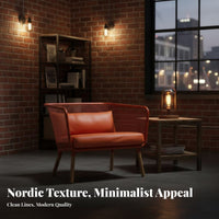 Nordic Design Wrought Iron Armchair utilitarian design Loveseat and Coffee Table Set Minimalist Aesthetic Lounge Seating Space-Saving for Apartment Dwellers, Young Adults, Small Business Owners, Living Room, Reception Area, Home Office