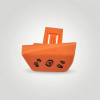 Wedge-Shaped Plastic Knob with Mounting Tab Orange Replacement Equipment Knob Compatible Control Knobs Ribbed for DIYers, Technicians, Machinery Maintenance