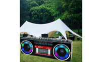 USB/SD Card Playback Retro Bluetooth Boombox Double Power Supply Portable Radio Cassette Recorder for Beach