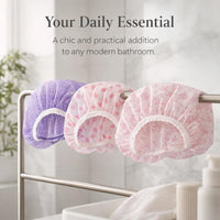 Shower Cap for Women, Waterproof Bath Cap, Reusable Hair Cap, Cartoon Shower Cap, Cute Bath Cap for Hair