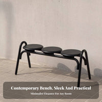 Long Backless Stool Indoor & Exteriordoor Wavy Seat Bench Creamy Look Minimalist Aesthetic for Families, Business Owners
