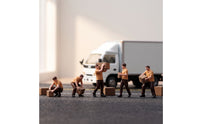5 Pieces 1/64 Miniature Courier Figurines Authentic Delivery Figures with Boxes Tiny Courier Figure for Collectors, Model Scenes, Truck Displays