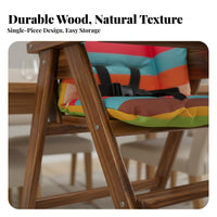Space Saving Design Foldable Wooden High Chair Easy to Clean Wooden High Chair Removable Tray Solid Wood Toddler Seat Non-Slip Feet for Toddlers, Restaurant Owners, Grandparents, Mealtime, Travel, Home, Kitchen