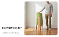 Space Saving Plastic Stool Heavy Duty Stackable Stool Long-Lasting Easy to Carry for Families, Students, Homeowners