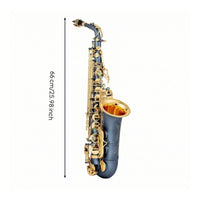 Saxophone Matte Sax Engraved Saxophone with Golden-Keyed for Students, Beginners, Performance, Rehearsal School Music Program