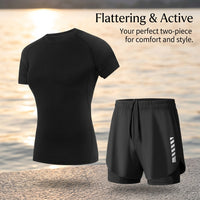 Swimsuits for Women Two-Piece Modest Swimwear, Quick Dry Polyester Bikini Set, Versatile Swimming Costume for Water Sports & Exercise