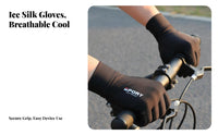 Non-Slip Ice Silk Gloves Fingertip Opening Design Lightweight Cooling Gloves Breathable High Elasticity for Cyclists