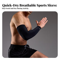 Compression Arm Sleeve High Arm Compression Sleeve Breathable for Athletes, Adults, Basketball, Running, Volleyball