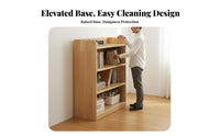 Large Capacity Fir Wood Storage Cabinet Sturdy and Long-Lasting Floor Standing Bookcase Multifunctional Wooden Bookcase Thickened Shelves for Book Lovers, Homeowners, Study Room, Bedroom, Small Areas, Entryway