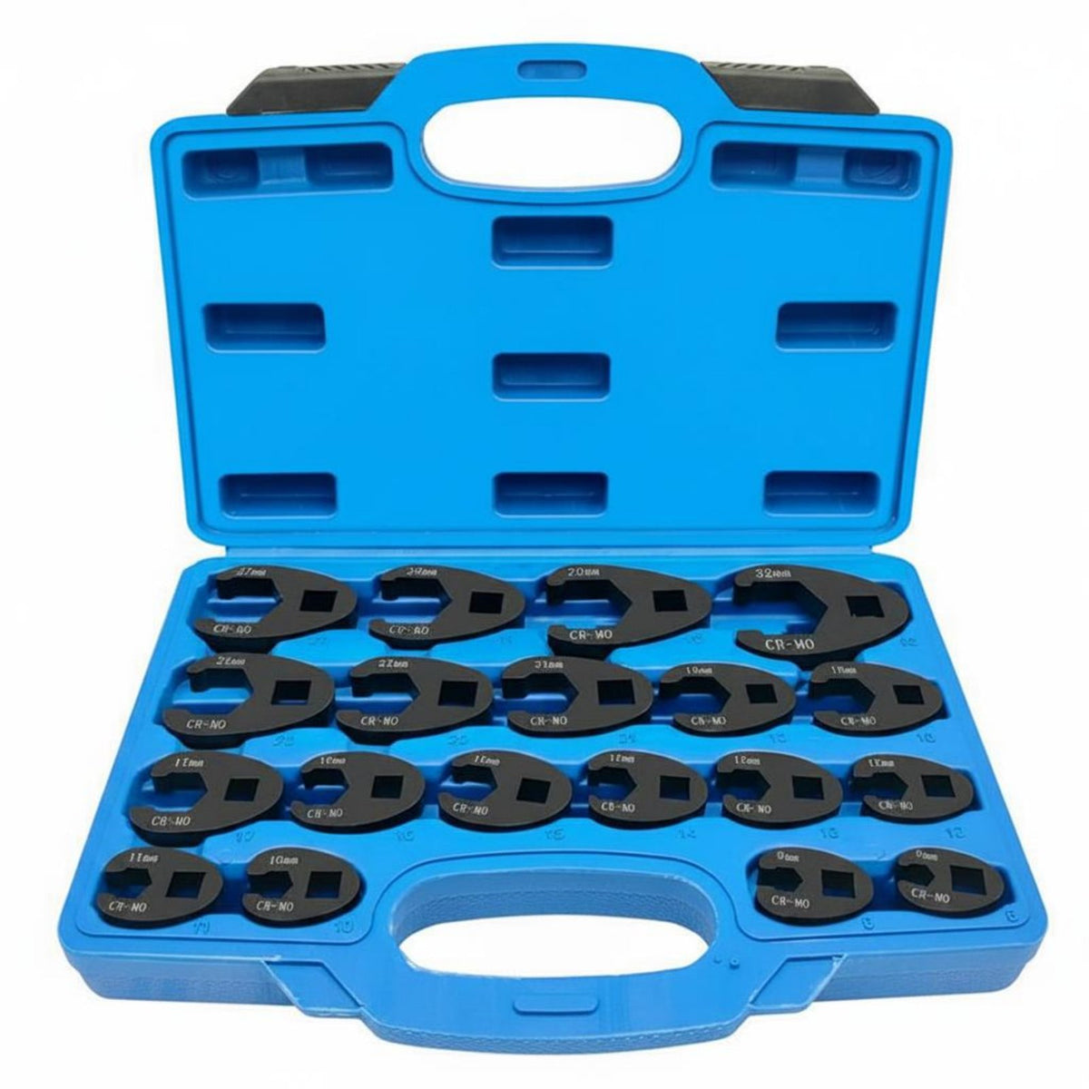 19 Pieces Rust Resistant Fuel Line Wrench Set Metric Sizes Oil Line Wrench Set Portable Storage Case CR-MO Steel for Mechanics, Auto Repair Shop, Garage