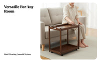 Multi-Purpose Mobile Utility Cart Space Saving Mobile End Table Sturdy Frame 2 Tier Rolling Side Table Easy Assembly for Homeowners, Apartment Dwellers, Office Workers, Living Room, Bedroom, Balcony, Small Areas