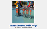 Stainless Steel Expandable Barrier, Mobile Folding Fence, Outdoor Isolation Guard for Kindergarten, Workshop, School, Construction