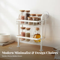 Slim Design Narrow Seasoning Shelf Space Saving Multi-Level Jar Holder Tiered Shelves Seasoning Rack Easy Installation for Apartment Dwellers, Home Cooks, Families, Countertop, Small Areas, Pantry