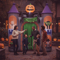 Halloween Inflatable Haunted House Castle Archway Tall Castle Archway Inflatable Decoration Giant Bright for Homeowners, Yard