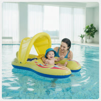 Sunshade Parent-Child Pool Inflatable with Canopy Inflatable Mother-Child Swim Floater Sunsun-Blocking Mommy Baby Pool Inflatable Thickened for Toddlers, Parents, Water Park