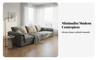 Sectional billowy Sofa Modern Minimalist design Living Room Furniture Plush Comfort Lounge Seating for Apartment Dwellers, Design fans, Playroom