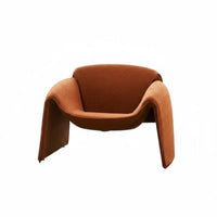 Minimalist Design Sculptural Armchair Ergonomic Comfort Lounge Chair High-Density Foam Household Furniture Non-Pilling Textile for Homeowners, Adults, Living Room, Reception Area, Reading Nook, Pale Ice