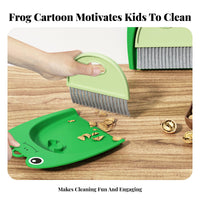 Mini Broom and Dustpan Set Soft Bristles Portable Countertop Crumb Sweeper for Kids