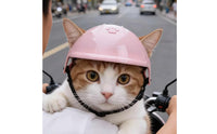 Dog Cat Helmet with Ear Hole Cute Comfortable Breathable Dogs Hat for Riding Adjustable Strap for Yorkshire Terrier Pug