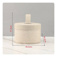 Decorative Trinket Box Modern Style Round Jewelry Box with Lid Velvet Lined Cylindrical Storage container for Cloakroom