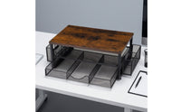 No-Drill Under-Desk Storage Rack Two-Tier Under Desk Drawer Organizer Sliding Clamp-on Drawer Organizer Metal for Students