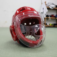 Taekwondo Sparring Helmet Impact-Resistant Full Face Guarding Headgear Customizable Fit Karate Training Helmet for Beginners, Trainees