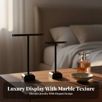 3 Pieces Cross-Shape Jewelry Holder Set Minimalist Design Acrylic Base Jewelry Display Compact Straight-Bar Earring Stand for Women, Retailers