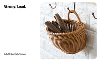 Retro Design Ginger Garlic Storage Basket Rustic Charm Imitation Rattan Storage Basket Space-Saving for Cooks, Pantry, Bathroom, Dining Room