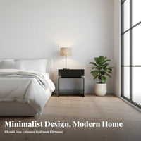 2-Drawer Bedside Chest Minimalist Design Side Cabinet Modern & Design Easy Assembly for Apartment Dwellers, Students, Office