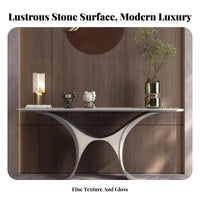 Italian aesthetic Sculptural Base accentuation Table Luxury Look Hollow Frame table Modern Minimalist Hallway Stand Slim silhouette for Interior Design aficionados, homeowners, Apartment Dwellers, Entryway, Foyer, Living Room, Behind a Sofa