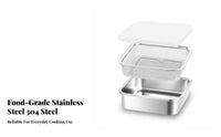 Efficient Drainage Stainless Steel Food Container with Drainer Sealed Lid Refrigerator Storage Container with Strainer Easy to Clean Stainless Steel Crisper Box Multipurpose for Meal Preppers, Chefs, Picnic