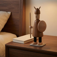 3 Pieces Wooden Nordic Figurines Black Accents House Decoration Retro Style Holiday Decor