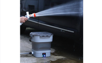 Multi-Purpose Battery Powered Pressure Washer Adjustable Nozzle Collapsible Water Sprayer No Faucet Required Portable Electric Sprayer for Gardening, Car Washing, Camping