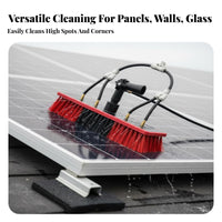 Multi-Functional Solar Panel Cleaning Brush Soft Bristles Solar Panel Cleaning Brush Kit Adjustable Angle Head Telescoping Window Washing Kit Long-Lasting Construction for Professional Cleaners, Maintenance Workers, RV Owners, Glass Panes, Outdoor
