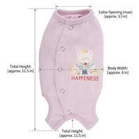 Small Dog Recovery Suit Four-Legged Clothing, Thin Breathable Cat Post Surgery Pet Clothing with Fasteners
