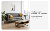 Nordic design & aesthetic Upholstered Settee Modern Design Sofa Easy to Clean Couch firm density Foam for Apartment Dwellers, homeowners, Young Adults, Living Room, Lounge Area, Office, Bedroom
