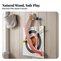Hand-Eye Coordination Training Wooden Set Improves Concentration Kids Arrow-Launching Game Toy Set Child-Safe Design for Boys, Indoor, Park