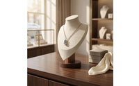 Torso-Shaped Necklace Display Bust Wooden Base Locket Display Bust