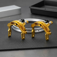 Folding Bike Brake Caliper Stable Braking Linear-Pull Brake Caliper Set Precision Made C-Clamp Bike Brakes for Portable Two-Wheeler Owners