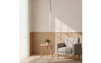 2 Pieces Chandelier Chain Cover Natural Cord Cover with Hook and Loop Closure Textile Cable Sleeve Neutral Rustic
