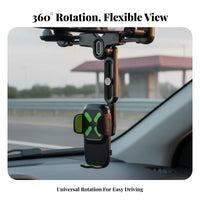 Anti-Vibration Rearview Mirror Phone Holder Wide Compatibility Car Mirror Phone Mount Easy Installation for Ride-Share Drivers