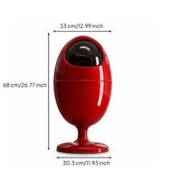 Open Top Capsule Trash Bin Compact Trash Bin with Dual Compartments Space-Saving Wastebasket Glossy for Office, Bedroom